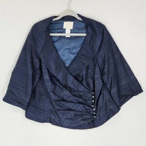 Watters & Watters Jacket Womens 22 Blue Silk Formal Wedding Mother of the Bride